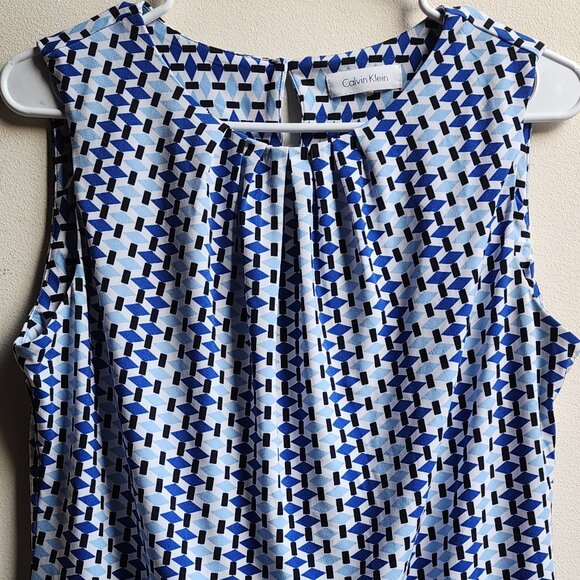 Calvin Klein Geometric Print Sleeveless Blouse Size Small - Picture 5 of 14